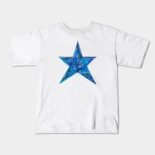 Blue and White Stars Pattern Kids T-Shirt